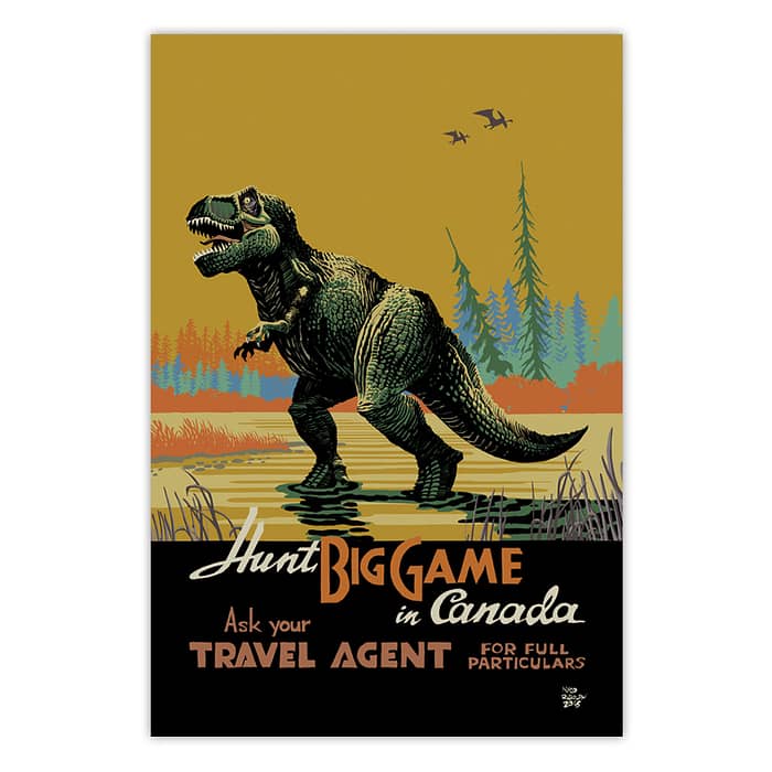 Hunt Big Game: Vintage Dinosaur Hunting Ad