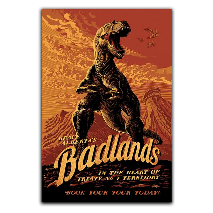 "Brave The Badlands" Albertosaurus Art Print