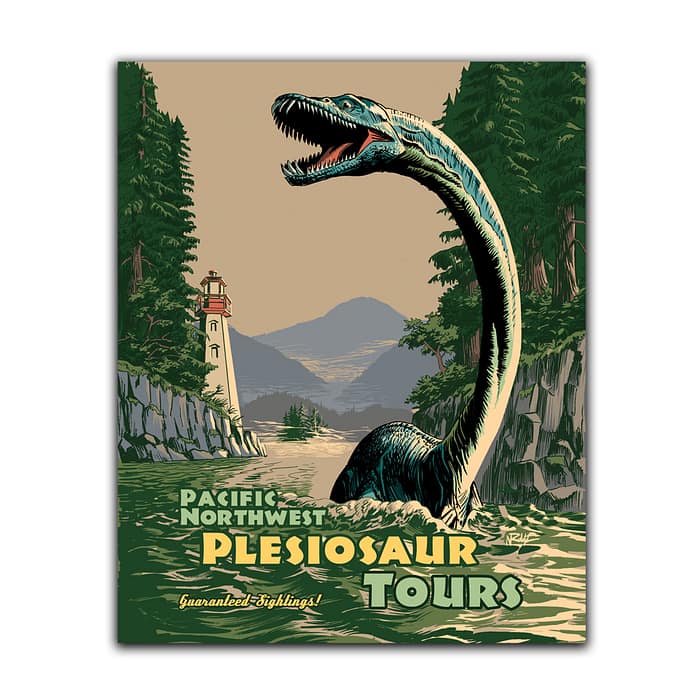 "Pacific Northwest Plesiosaur Tours" Art Print - Image 2